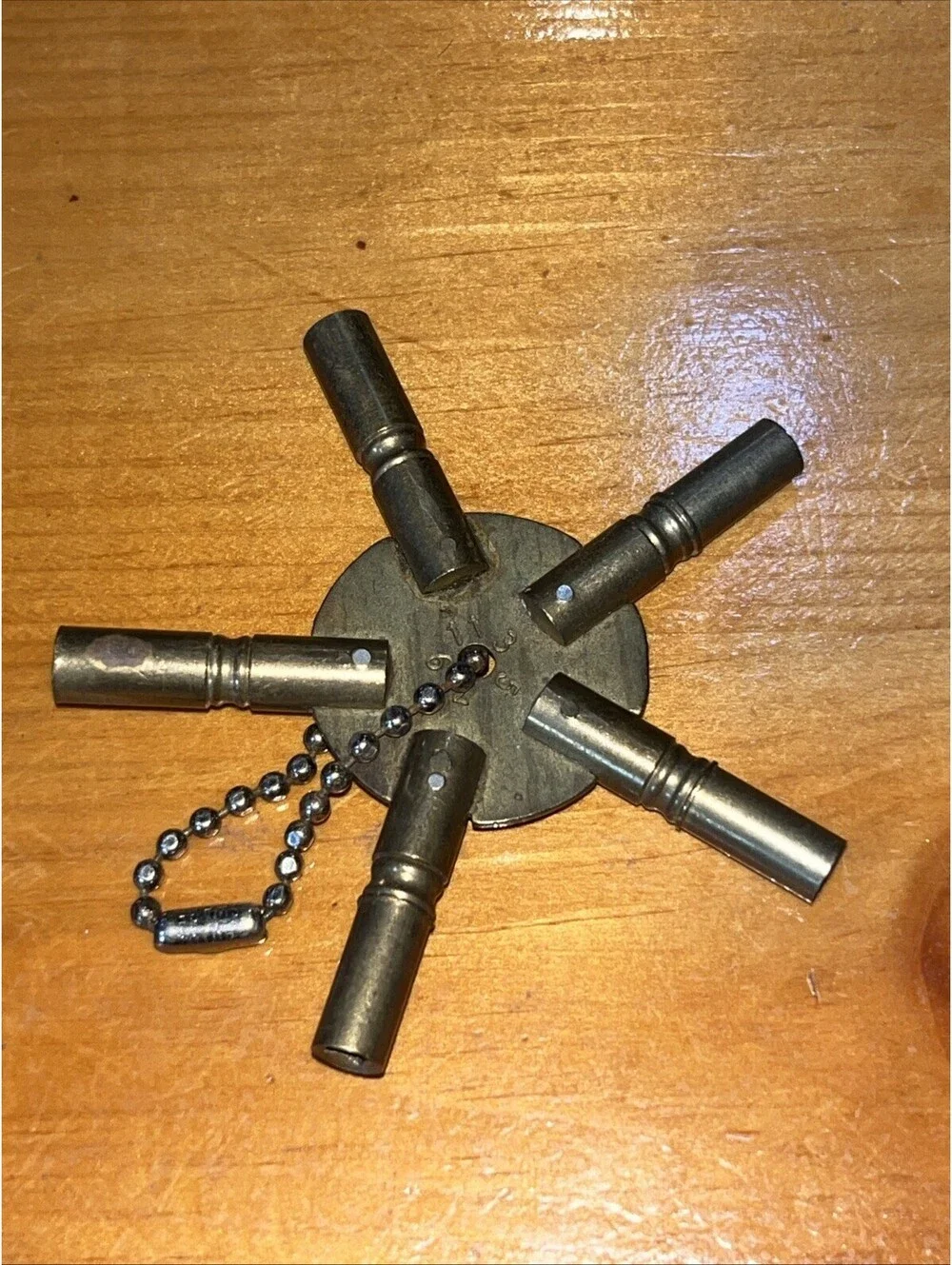 5 Prong Solid Brass Clock Keys Assortment #3,5,7,9,11